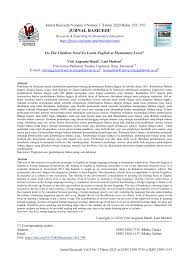 Heterogen dan anonim melalui media cetak atau elektronik sehingga pesan. Pdf Do The Children Need To Learn English At Elementary Level