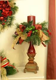 Decorated Christmas Candlestick Click Image To Close Christmas Candlesticks Holiday Decor Christmas Christmas Arrangements