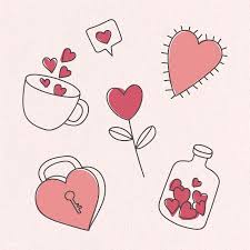 Download Premium Vector Of Hand Drawn Love And Valentine S Day Doodle ในป 2020 กรอบ ศ ลปะ แอน เมช น