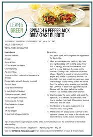 Spinach And Pepper Jack Breakfast Burritos Lean And Green Meals Lean Meals Breakfast Burritos Greens Lean Protein Meals Lean And Green Meals Lean Breakfasts