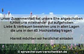 Der hochzeitstag ist jedes jahr er wird gefeiert, das ist klar man zeigt damit ja irgendwie: Einladung Zur Rubinhochzeit Zum 40 Hochzeitstag Einladen