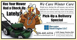 Most of our services are performed at your home, inside of one of our mobile service trailers. Home Harvester Small Engine Llc Saint Charles Mo 636 441 6116
