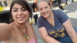 At the St. Claire's Arts fest in downtown, Cleveland, with the lovely Cara  Romano! Come check Chrysalis Artist Studios at Tent 29 😘 #art  #artsfestival #cleveland