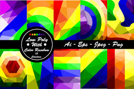 Download Low Poly With Rainbow Color Graphic By Mahesa Design Creative Fabrica SVG Cut Files
