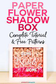 Paper Flower Shadow Box With Sizing Quantity Charts Flower Shadow Box Paper Flower Arrangements Shadow Box