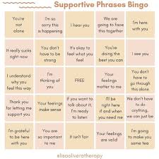 Responding to other people's difficult feelings: Supportive phrases bingo —  Sarah Whyte Consulting