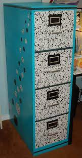 Makeover Of Old File Cabinet Spray Paint Contact Paper Washi Tape Filing Cabinet File Cabinet Makeover Decorating File Cabinets