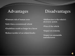 Pros and cons of driverless cars. Self Driving Vehicle