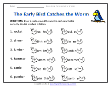 Gartners that, among other things, demonstrated how words may be broken into syllables. Decoding Two Syllable Words Worksheets