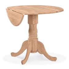 This functional design features bottom shelf for added storage, metal strap embellishing on top panel, and sturdy metal legs for extra stability. Unfinished Round 36 Inch Dual Drop Leaf Dining Table 16490114 Greatofferstock Com Shopping Great Deals On Dining Tables