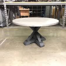 Parisot spare dining table with extension. Montage 54 In Round Dining Table Flint Base With Concrete Finish Top