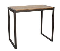 Table haute industrielle métal et bois. Mange Debout Bois Clair 120 Cm