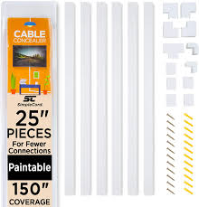 Need help with your wall mount? Amazon Com Simple Cord Cable Concealer On Wall Cord Cover Raceway Kit Cable Management System To Hide Cables Cords Or Wires Cord Organizer For Wall Mounted Tvs And Computers At Home Or