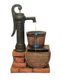 Handpumpe Und Fassbrunnen Mit Led Beleuchtung Gartenbrunnen Holz Optik Eur 236 99 Brunnen Led Beleuchtung Beleuchtung