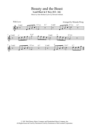 Beauty And The Beast Lead Sheet In C Key With Chords Sheet Music Pdf Download Sheetmusicdbs Com