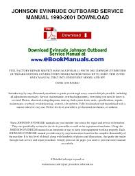 Johnson Evinrude Outboard Service Manual 1990 2001 Download