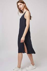 Pinstripe Slip Dress Navy Blue Dresses Dresses Fashion