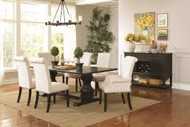 Whether your home has a traditional rustic or modern contemporary style, hooker furniture offers the perfect dining room furniture collection you need to enjoy great food, long conversations, and fond memories in a room that's just as extraordinary. Parkins Traditional Rustic Espresso And White Seven Piece Dining Set 107411 S7 Dining Room Groups Midtown Outlet Home Furnishings