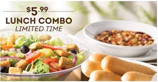 It continues for four hours. Olive Garden Unlimited 5 99 Lunch Combo The Coupon Project