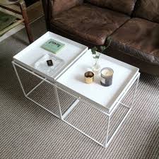 Two Small Coffee Tables Pushed Together Gives The Living Room Set Up An Added Level Of Flexibility Coffee Table Hay Tray Table Hay Tray Table Small