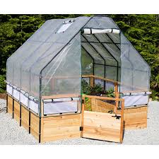 Outdoor Living Today 8 Ft X 8 Ft Garden In A Box With Greenhouse Cover Rb88gho The Home Depot In 2020 Greenhouse Cover Garden Beds Raised Garden Beds