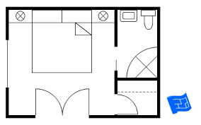 This layout is a perfect option for a primary bedroom design. Master Bedroom Floor Plans