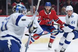 Tampa bay lightning defenseman erik cernak skates down the ice after scoring a goal on montreal canadiens goaltender carey price during the first period in game 1 of the nhl hockey stanley cup. Canadiens Vs Lightning Preview Start Time And How To Watch Eyes On The Prize