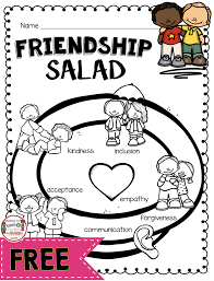 English resources for kindergarten bc by m&t. Free Friendship Salad Activity How To Be A Good Friend Leader And Leadership Team Build Preschool Friendship Friendship Activities Kindergarten First Day