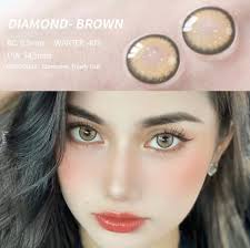 COD】Softlens 2PCS DIAMOND/PATTAYA/YUCCA-NEW YORK PRO cokelat/ GALAXY Abu- abu/TAYLOR Lensa Kontak Warna Diameter 14-14.5MM Lensa Kontak Tahunan  soflen mata soflens softlens soplen murah（Yearly Use）