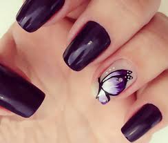 Black And Purple Butterfly Nails Purple Butterfly Nail Art Designs 2016 Butterfly Nail Designs Purple Nail Art