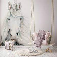 papier peint licorne chambre fille tapisserie muraem deco enfant coloriage de voiture swat