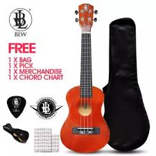 Blw 21 Inch 4 Nylon Strings Soprano Ukulele Hawaii Guitar Free Bag Chord Chart Pick Sticker