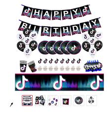 There is no return refund accept for any item on this site. Ready Stock New Tiktok Theme Birthday Party Supplies Tik Tok Theme Party Decorations Shopee Philippines