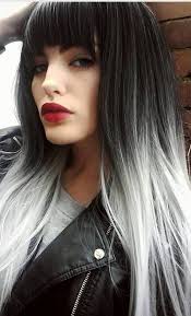 Black And Gray Ombre Hair Goth Makeup Ideas Grey Ombre Hair Grey Hair Color Hair Styles