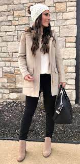 Winter Outfits White Shirt With Gray Blazer And Black Pants Outfit Stylish Winter Outfits Winter Fashion Outfits Pretty Winter Outfits