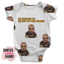 Kanye west (born june 8, 1977) is an american musician and fashion designer. Kanye West Print Funny Baby Vest
