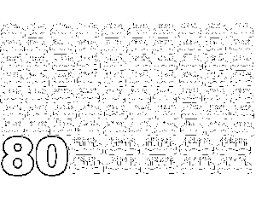 80 Birthday Day Cakes Coloring Page
