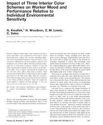 If you often find yourself in a happy or cheerful mood, then you should consider a colour palette consisting of colours like yellow, red. Pdf Effects Of Office Interior Color On Workers Mood And Productivity