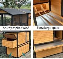 Grand poulailler en bois avec porte de ventilation, plateau amovible et  rampe : Amazon.ca: Animalerie