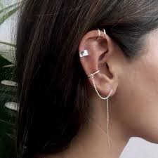 Buy latest ear cuffs online for women. Ear Cuff Earrings Eco Friendly Handmade Ear Thread Earrings