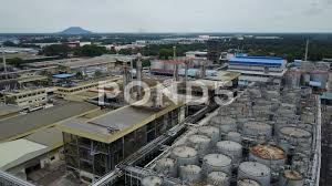Drone Shot Palm Oil Processing Factory Industry Manufacturing Export Malaysia Stock Footage Oil Processing Factory Drone Palm Oil Manufacturing Factory