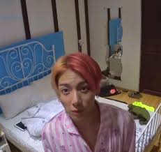 Pin By Ellen Rouse Barron On Bts Taehyung Red Hair Half And Half Hair Bts Bon Voyage