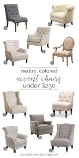 Neutral Accent Chairs Under 250 Bellewood Cottage Accent Chairs For Living Room Home Decor Bedroom Farmhouse Accent Chair