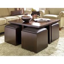 Hammary Cubic S Coffee Table With Nested Ottomans Storage Ottoman Coffee Table Leather Ottoman Coffee Table Coffee Table With Seating