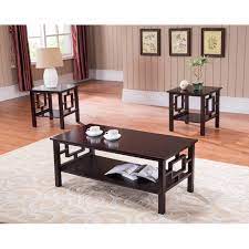 The fluttuante coffee table is completely handcrafted in italy, its structure is made of solid walnut, finished with linseed oil, orange flowers oil, larch resin and it is protected with a coat of beeswax. Sabina 3 Piece Coffee Table Set Dark Cherry Wood Contemporary Walmart Com Walmart Com