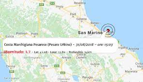La scossa di magnitudo 4.6 ha arrecato danni a cose ma non a persone. Terremoto Oggi Marche 31 Agosto 2018 Scossa M 3 7 In Provincia Di Pesaro Urbino Dati Ingv