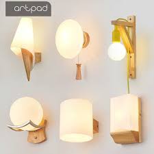 Artpad Creative Modern Led Indoor Wall Lamps E27 Base Glass Lampshade Drawing Room Corridor Hotel Bedroo Wall Mounted Bedside Lamp Wall Lamp Interior Wall Lamp