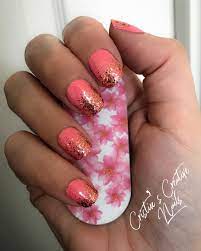 Here is the photo of a side by side comparison of our. Caribbean Coral With Coming Up Rose Gold Overlay And A Super Cute Nail File Caribbeancoral Cominguprosegold Colorstr Goldene Acrylnagel Nagel Susse Nagel