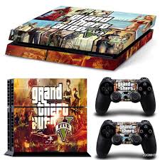 Ps4 Playstation 4 Console Skin Decal Sticker Gta V 2 Controller Skins Set Zoomhit Juegos De Consolas Juegos De Consola Sala De Video Juegos