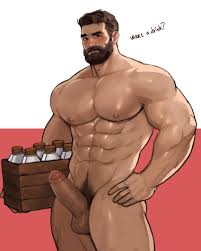 Rule 34 - Bara Beard Big Chest Big Pecs Big Penis Blush Dopq Erect Penis  Gay Hand On Hip Looking At Viewer Milk Man Milkman Muscles Muscular  Muscular Male Pubes Pubic Hair